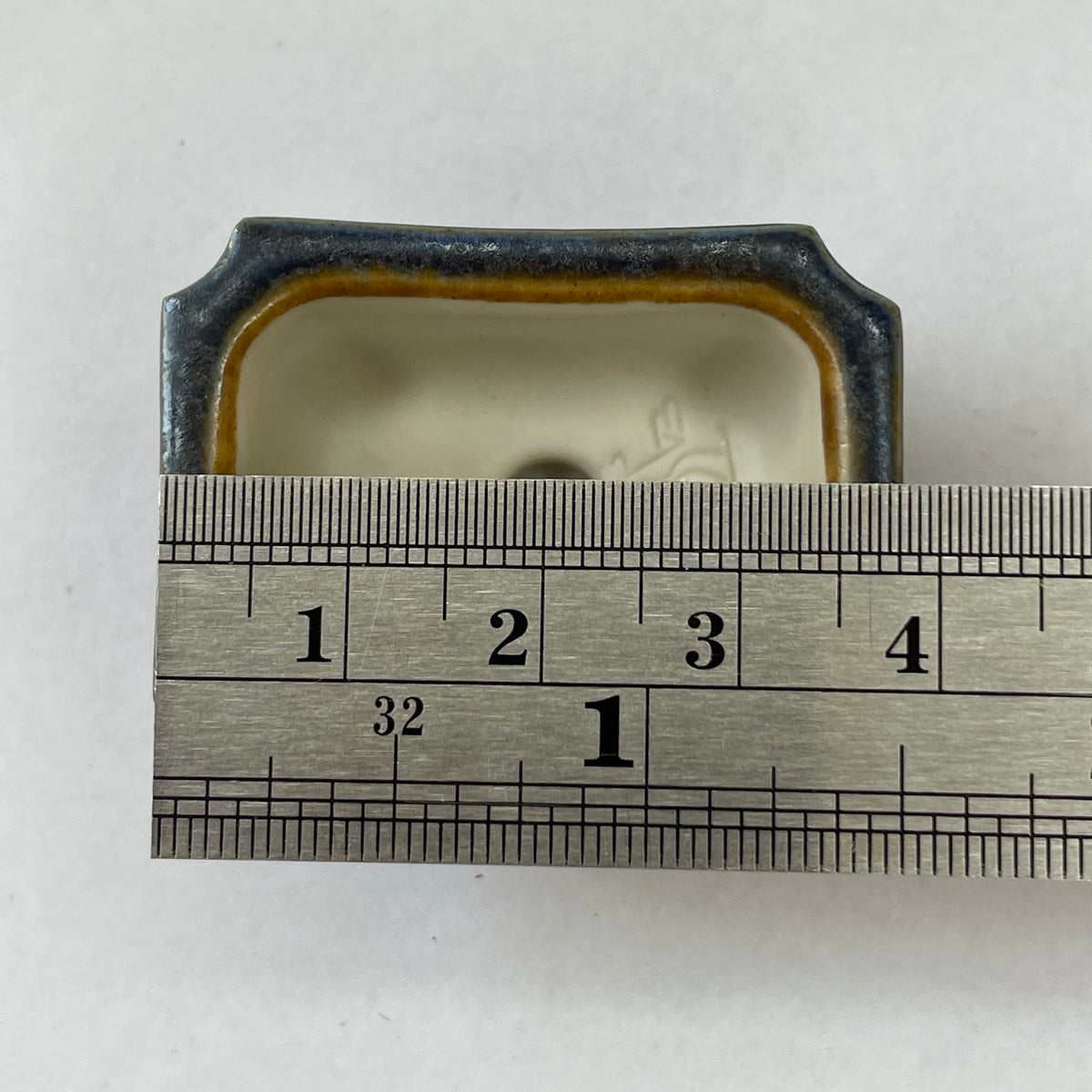 New! Tiny Rectangle Mame Bonsai Pot in Dark Crystal Champagne, About 1.5 inches wide