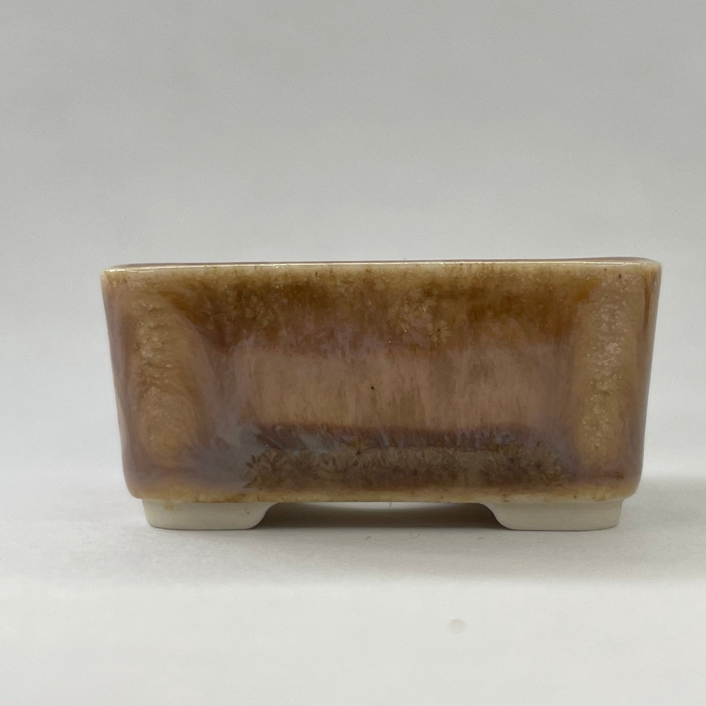 Tiny Square Mame Bonsai Pot in Rosy Brown, Less than 1.5 inches wide
