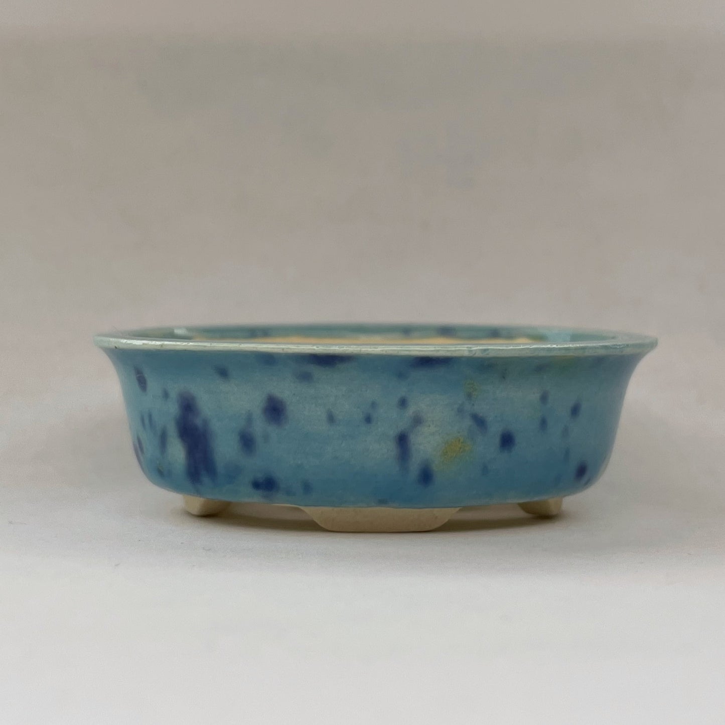 New! Tiny Oval Mame Bonsai Pot in Blue Caprice, A little less than 2 inches wide