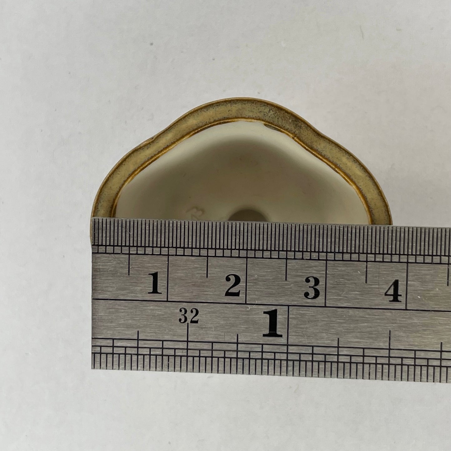 New! Tiny Rounded Oval Mame Bonsai Pot in Opal Ash, About 1.5 inches long