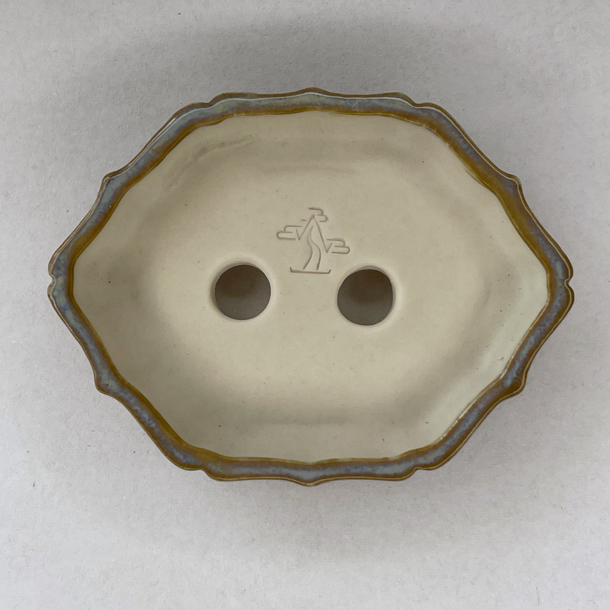 New! Tiny Decorative Mame Bonsai Pot in Frosty Beach, Less than 2.5 inches wide