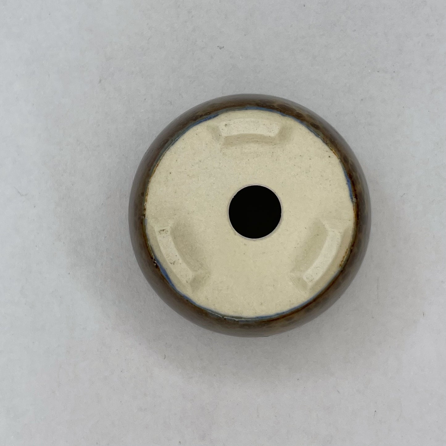 New! Tiny Round Mame Bonsai Pot in Cocoa Royale, Less than 1.5 inches wide