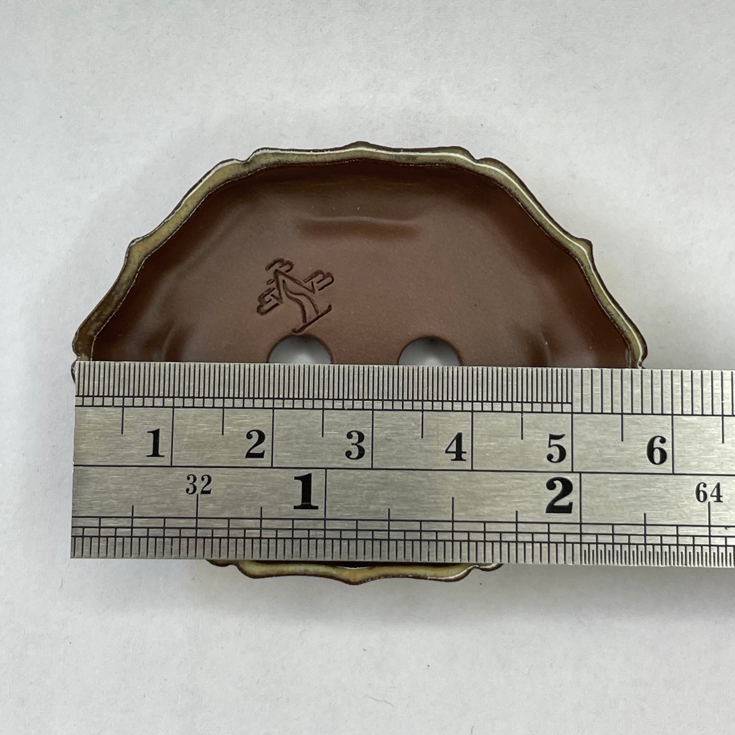 New! Tiny Shallow Decorative Mame Bonsai Pot in Chocolate Opal Lustre, Only 2.25 inches long