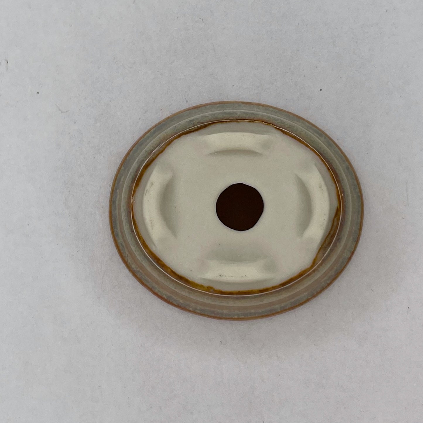 New! Tiny Oval Mame Bonsai Pot in Opal Cream, Only 1.5 inches