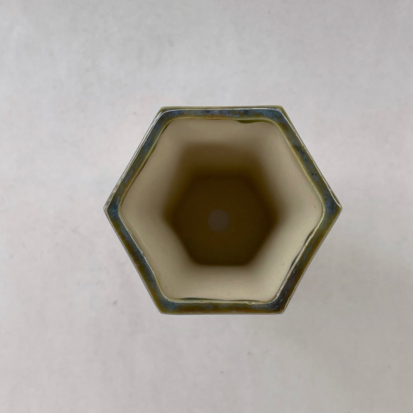 New! Tiny Cascade Mame Bonsai Pot in Blue Jade, Less than 2 inches tall