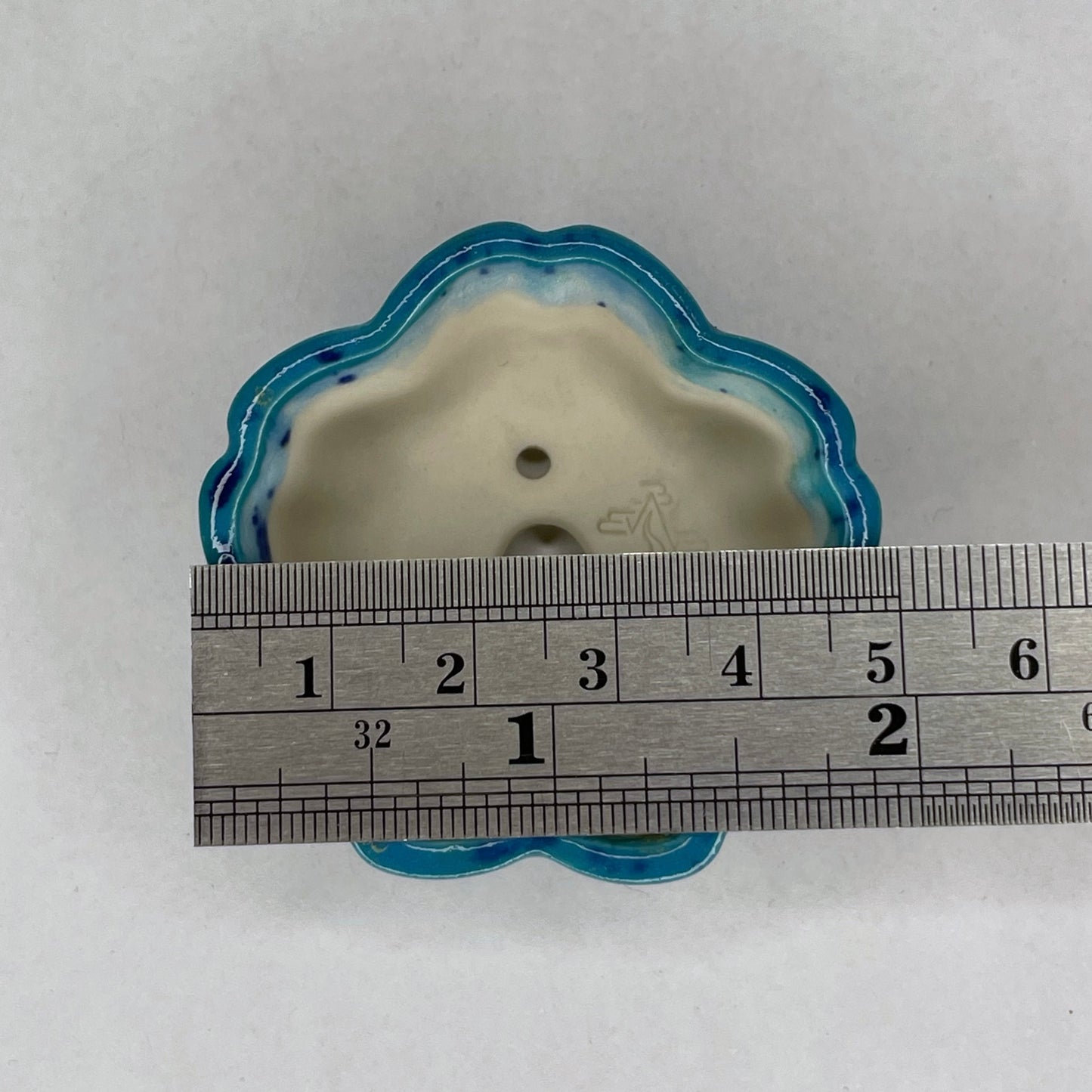 New! Tiny Sakura Flower Mame Bonsai Pot in Turquoise Confetti, Only 2 inches wide