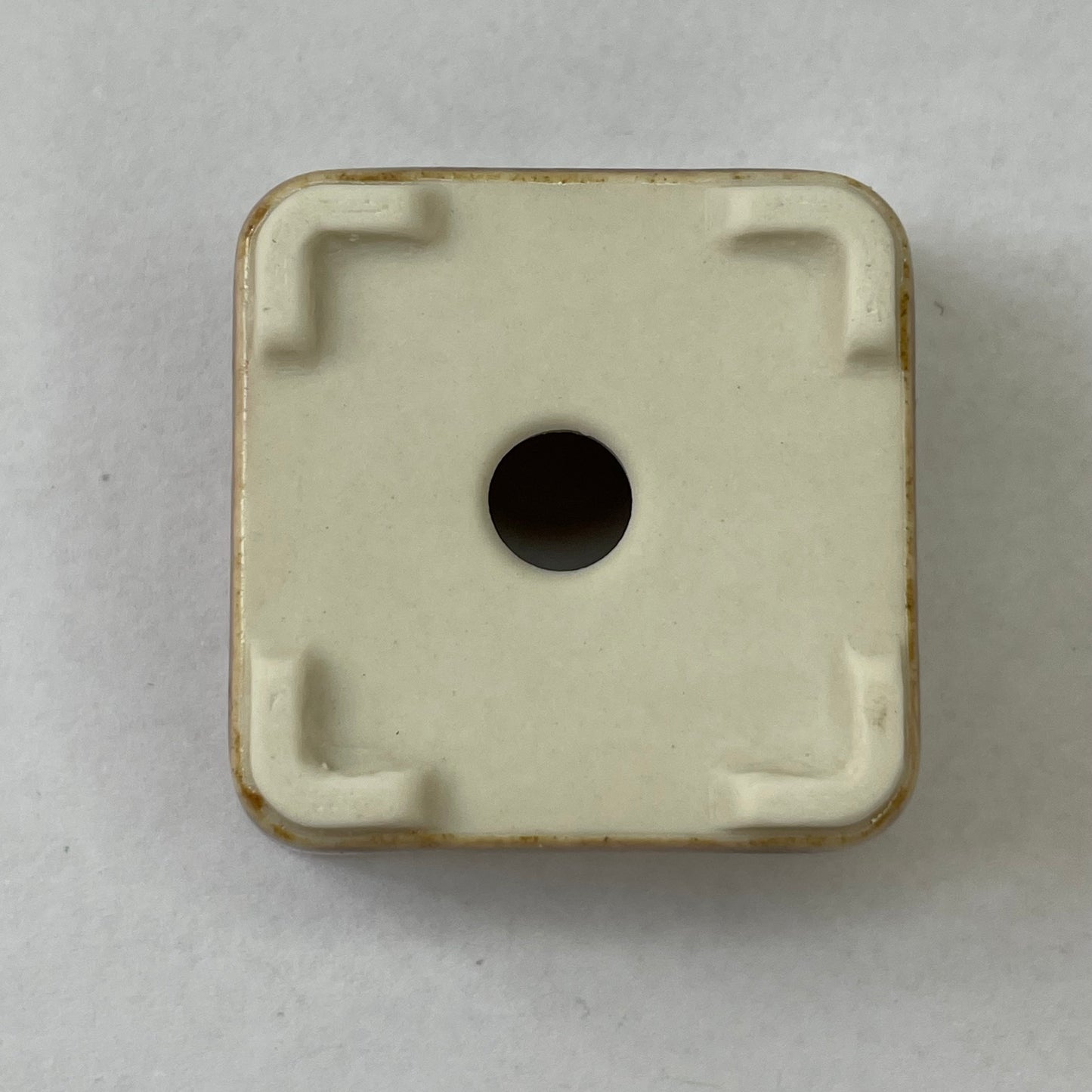 Tiny Square Mame Bonsai Pot in Rosy Brown, Less than 1.5 inches wide