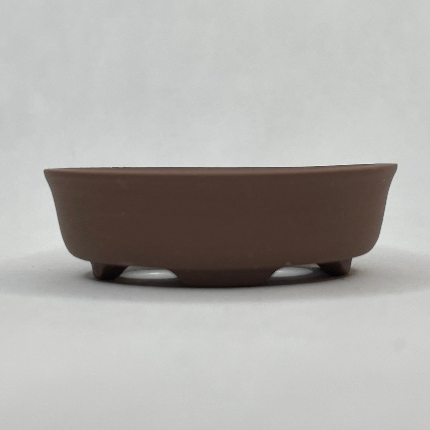Tiny Unglazed Oval Mame Bonsai Pot in Chocolate Porcelain, A little under 1.75 inches Wide
