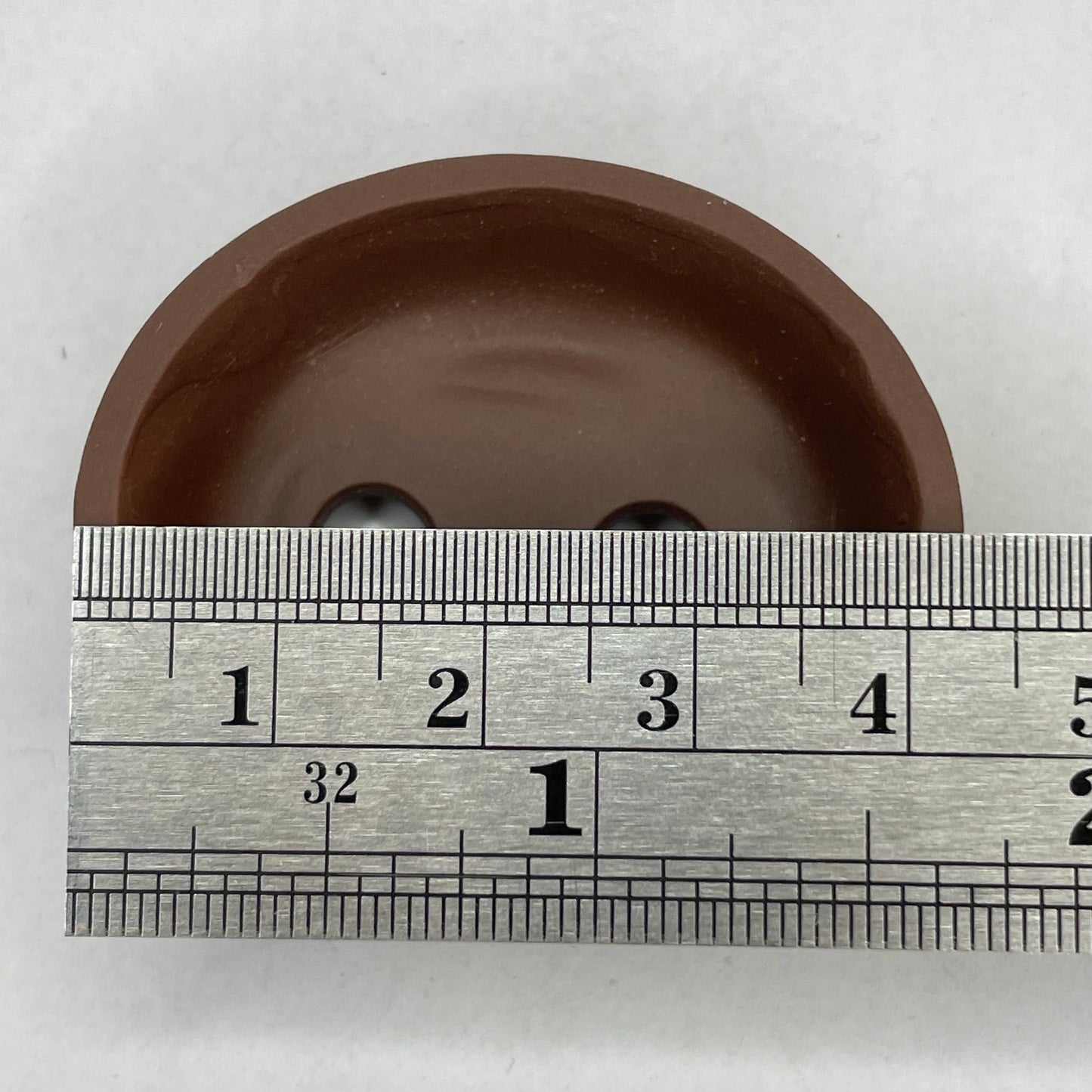 Tiny Unglazed Oval Mame Bonsai Pot in Chocolate Porcelain, A little under 1.75 inches Wide