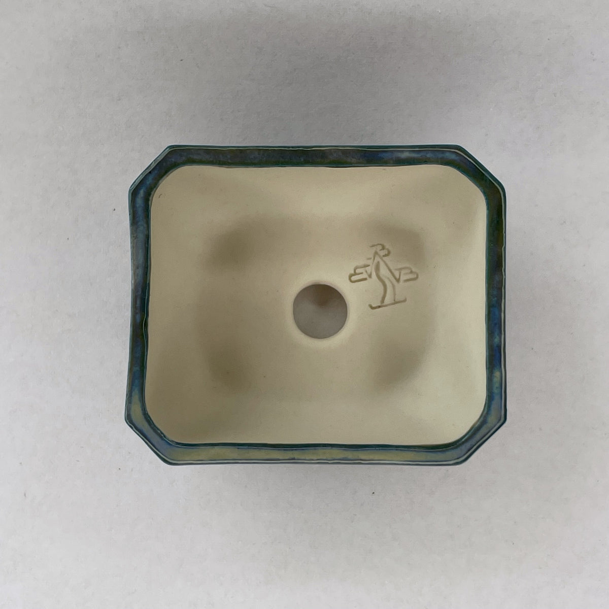 New! Modern Rectangle Mame Bonsai Pot in Dark Oyster, About 1.75 inches wide