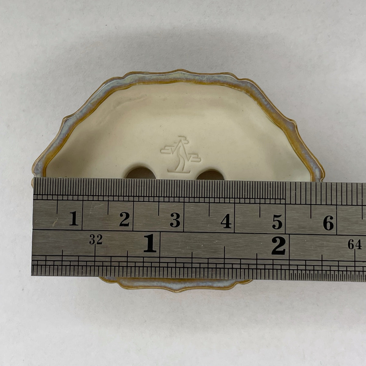 New! Tiny Decorative Mame Bonsai Pot in Frosty Beach, Less than 2.5 inches wide
