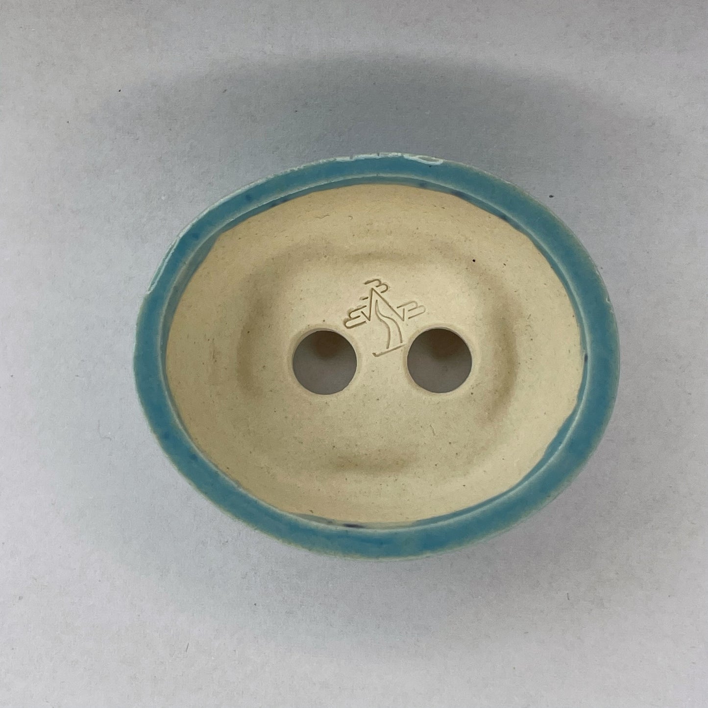 New! Tiny Oval Mame Bonsai Pot in Blue Caprice, A little less than 2 inches wide