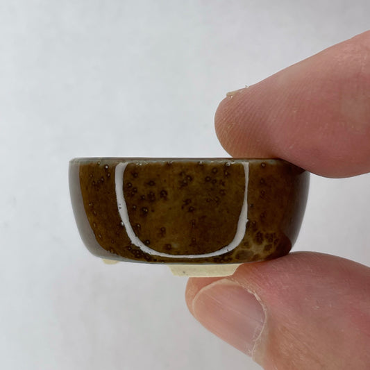 New! Tiny Round Mame Bonsai Pot in Cocoa Royale, Less than 1.5 inches wide